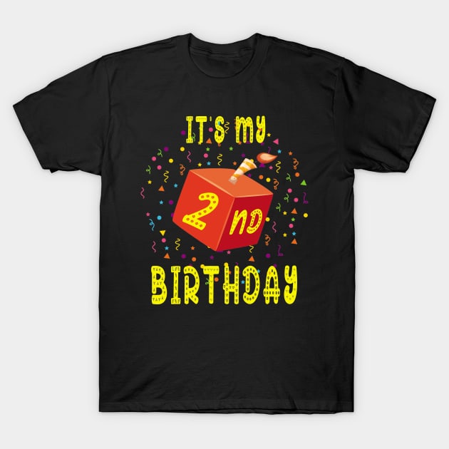 Birthday Shirt it is my 2nd Birthday Blocks Bricks Gift Tee T-Shirt by kaza191